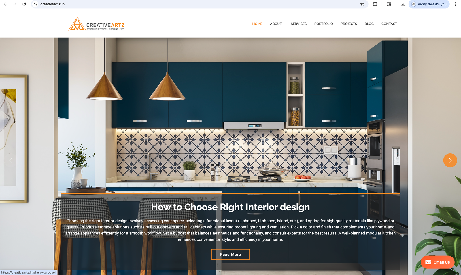 Creative Artz website preview