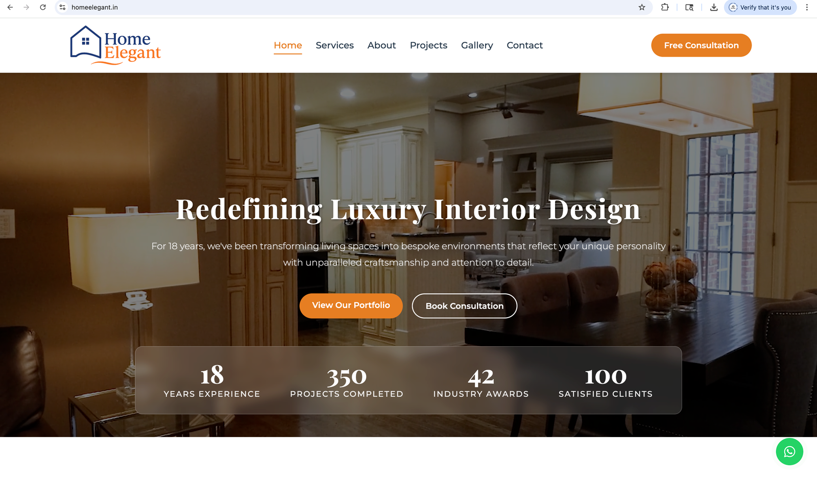 Home Elegant website preview