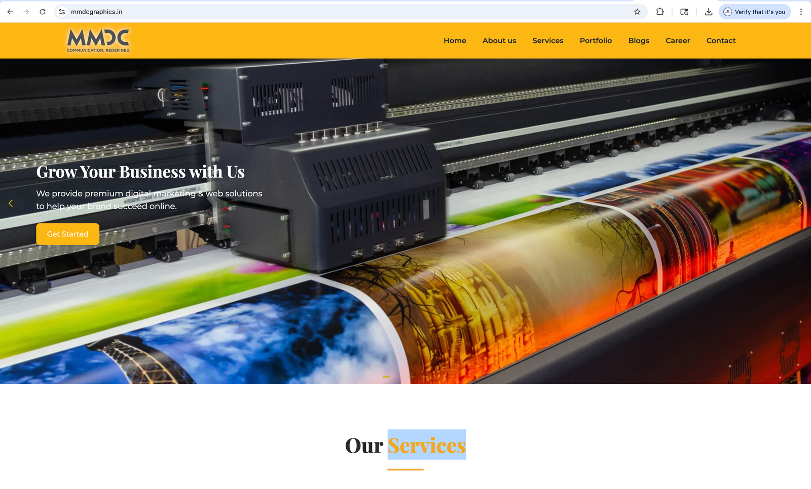 MMDC Graphics website preview