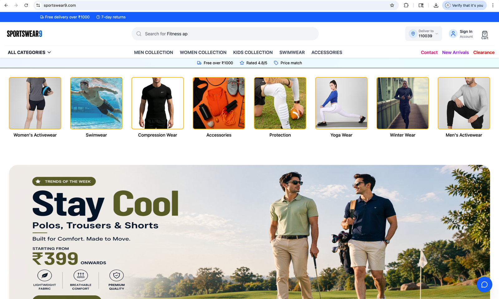 Sportswear9 website preview